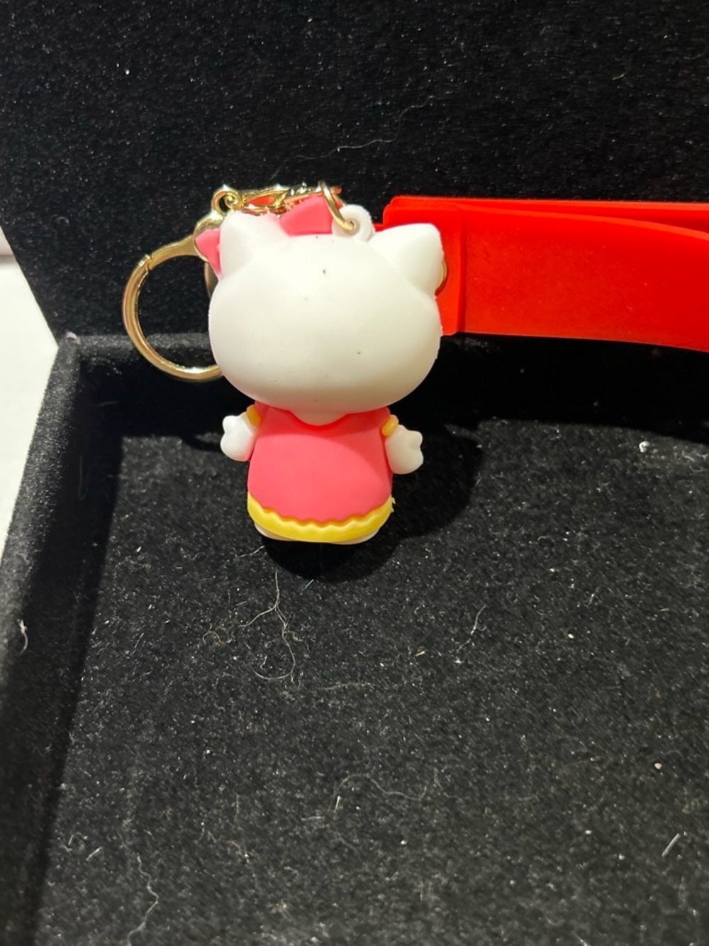 Hello Kitty Red & Pink Silicone Keychain Charm for Kids - Picture 2 of 2